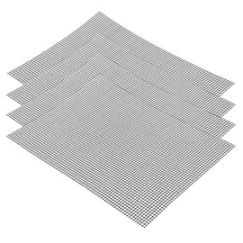 Non-Stick Grill Mat, Set of 4, 42 x 36 cm Non-Stick Grill Net, Teflon Mesh Grill Mat, Reusable, BBQ Grill Mat for Meat, Vegetables, Cooking, Baking