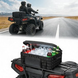 KEMIMOTO Universal ATV Motorcycle Cooler Bag Camping 53L Large Capacity Luggage Rack Cargo Bag Travel Luggage Bag Compatible with Sportsman 570 / XP 1000 Touring Road King Street Road Glide Trike