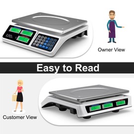 Goplus 66 LB Deli Scale Price Computing Commercial Food Produce Electronic Counting Weight (Silver)