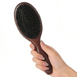 Hair Brush, Pig Hair Scalp Massage, Mixed Cushion Brush, Wooden, Natural Bristles, Anti-Static, Head Spa Brush, Hair Care, Birthday Gift, Gift