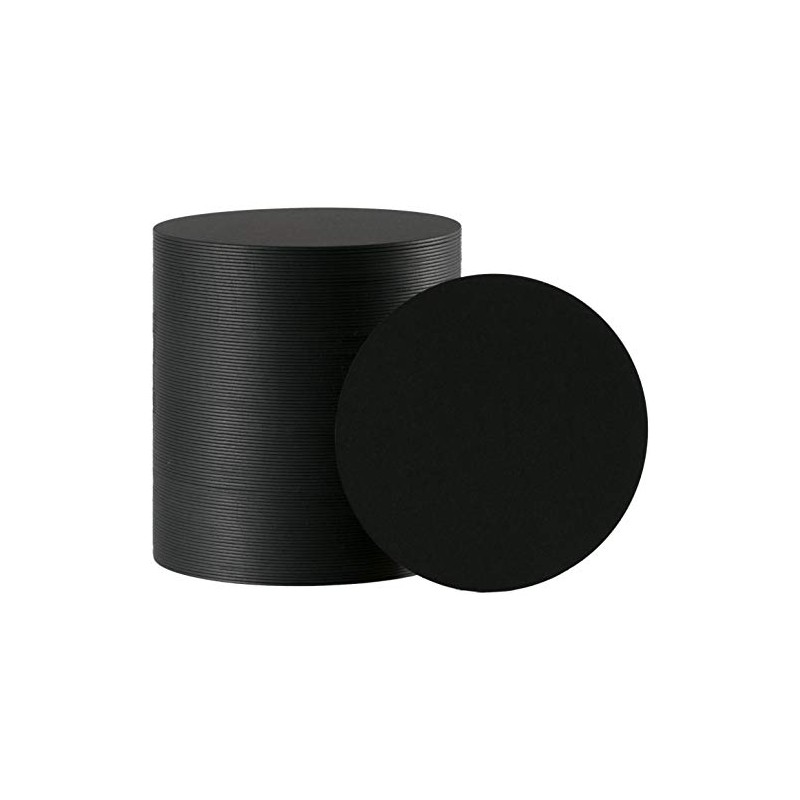 Black Plain Round Paper Coasters, 0.04 inch (1 mm), 100