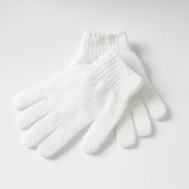 Exfoliating Glove Shower Loofah Scrubbing Gloves Deep Body Exfoliator Hand Mitten Body Puff Sponge Exfoliating Washcloths For Shower Spa Massage Dead Skin Cells Remover White Color One Size (1pk)