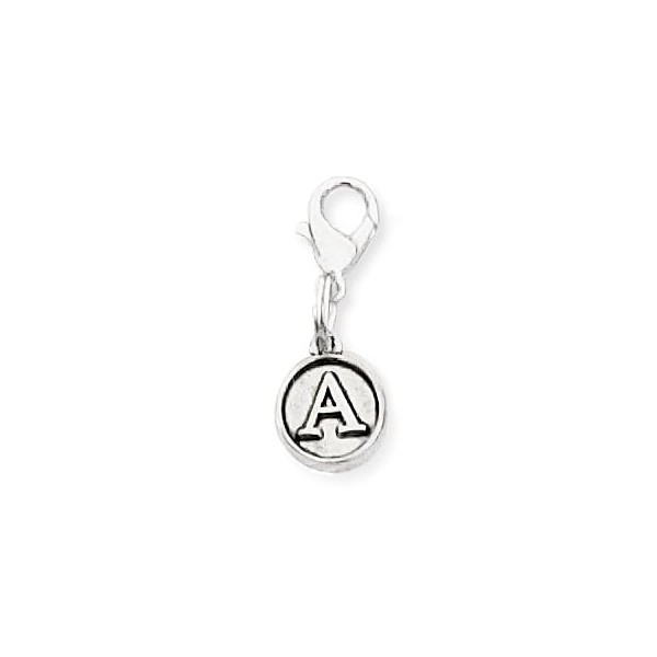 Letter Clip On Charms Zipper Pulls Initials, Antique Silver Alphabet