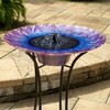 Smart Solar 20223R01 Bell Flower Birdbath, Purple