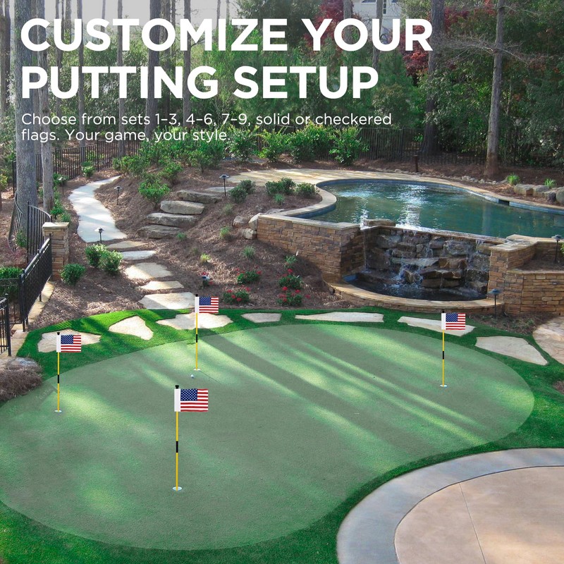 KINGTOP Miniature Golf Flagstick, Practice Putting Green Flags for Yard,