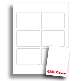 White Printable Playing Card Paper - Blank Playing Cards for Inkjet & Laser Printers - 65lb Cover - 20 Sheets / 120 Blank Playing Cards