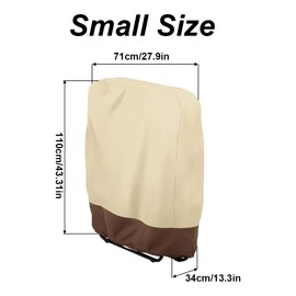 2 Stück Outdoor Klappstuhl Abdeckungen, 71x110x20cm Wasserdicht Oxford Patio Stuhl Abdeckung für Haus Garten Möbel Schutz (Beige)