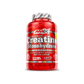 AMIX Kreatin -Monohydrat - Kreatin -Lebensmittel ergänzen 100% mikronisiert, verbessert die körperliche Leistung, erhöht die Kraft und die Muskelkraft bei Sportlern, 220 Kapseln