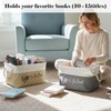 2-Pack TBR Book Storage Baskets with Rope Handles, Beige and