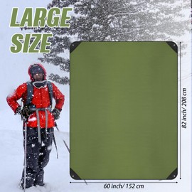 Kanayu 4 Pcs Thermal Blankets for Camping 82 x 60 Inch, Reflective Emergency Blanket Reusable Heavy Duty Survival Blanket Insulated Thermal Reflective Tarp(Olive Green)