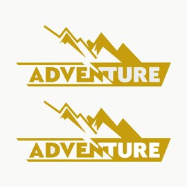 Autodomy Adventure Motorcycle Suitcase Off Road Sport Trail 4x4 Sticker Pack of 2 | Sticker Motorcycle or Car | 4x4 Sticker Off Road Gold