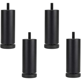 Fashionapple 4 Pieces Aluminum Alloy Sofa Feet Furniture Feet Height Adjuster Cabinet Replacement Legs Cabinet Support Legs Furniture Leg Threaded Furniture Leg - M8 Thread (Black,12cm)