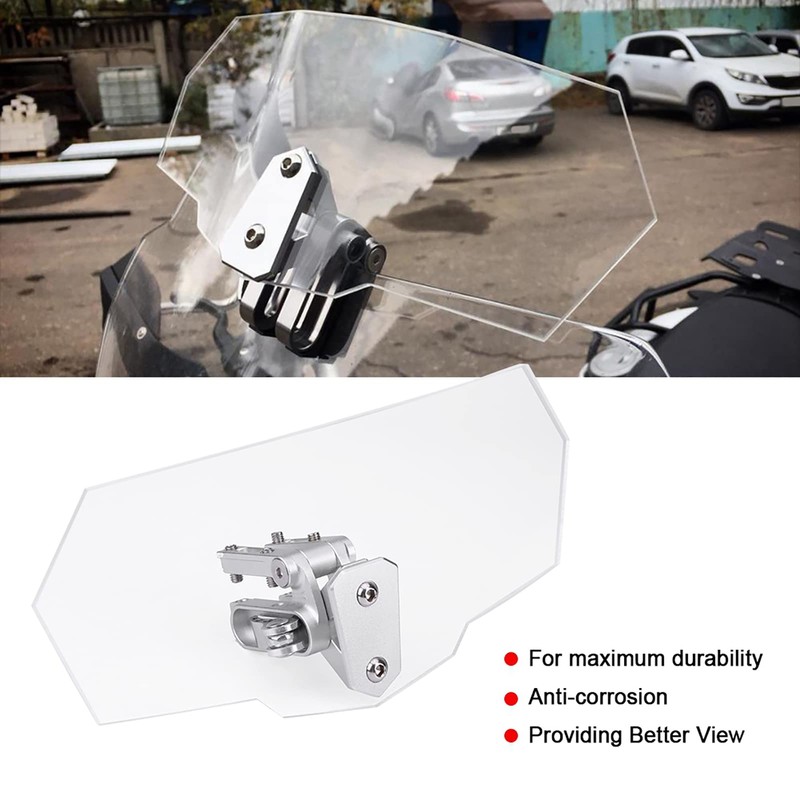 Motorcycle Wind Deflector, Motorcycle Windscreen, Adjustable, Clip-On Windscreen Extension, Universal