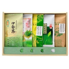 Ise Marunaka Tea Set of 5 Ise Tea Items in Gift Box (Gift Set New Tea, Ise-cha, Green Tea, Tea Leaves)