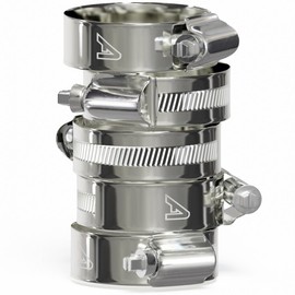 5 Pack - 60mm > 80mm Worm Drive 304 Stainless Steel Hose Pipe Clamps Clips