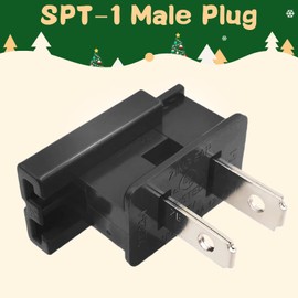 YZXZL 25 Pack SPT-1 Vampire Male Plug for Christmas Lights Sets - Slip, Zip, Gilbert (SPT-1 Black)