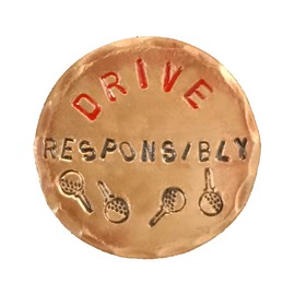 Drive Responsibly Hand Stamped Copper Golf Ball Marker by Sunfish