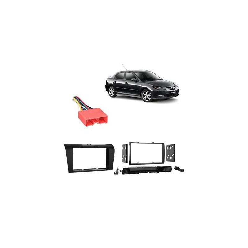 FidgetKute Fits Mazda Mazda3 2004-2009 Double DIN Stereo Harness Radio