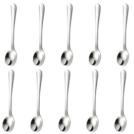 10 Pcs Stainless Steel Small Spoons,Mini Spoon,Mini Size 7.5 Cm Tiny Spoon for Spices, Sauces, Salt and Pepper Home Restaurant(Silver)