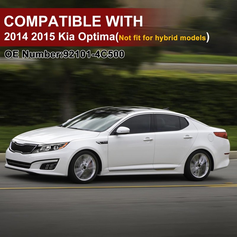YOOCOO Headlight Assembly Compatible with 2014 2015 Kia Optima Halogen