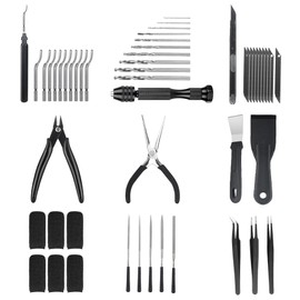 3D Printer Tools Kit Essential, 3D Printing Tools Kit, 3D Printer Accessories with 50Pcs (Deburring Tool, Wire Cutter, Drill, Scraper..) for Remove, Smoothing, Finishing, Deburring, Craving, Drilling
