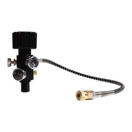 Ocnvlia M18X1.5 PCP Tank Dual Gauge Charging Valve Air Filling Station Gas Bottle Refill Adapter 6000 PSI with 50 cm Black