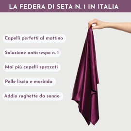 Offtopic® 100% Natural Silk Pillowcase Without Zip 50 x 75 or 50 x 80 cm | Double Bed Pillow in Pure Silk Improves Health and Beauty of Skin and Hair | Purple Silk Pillowcase