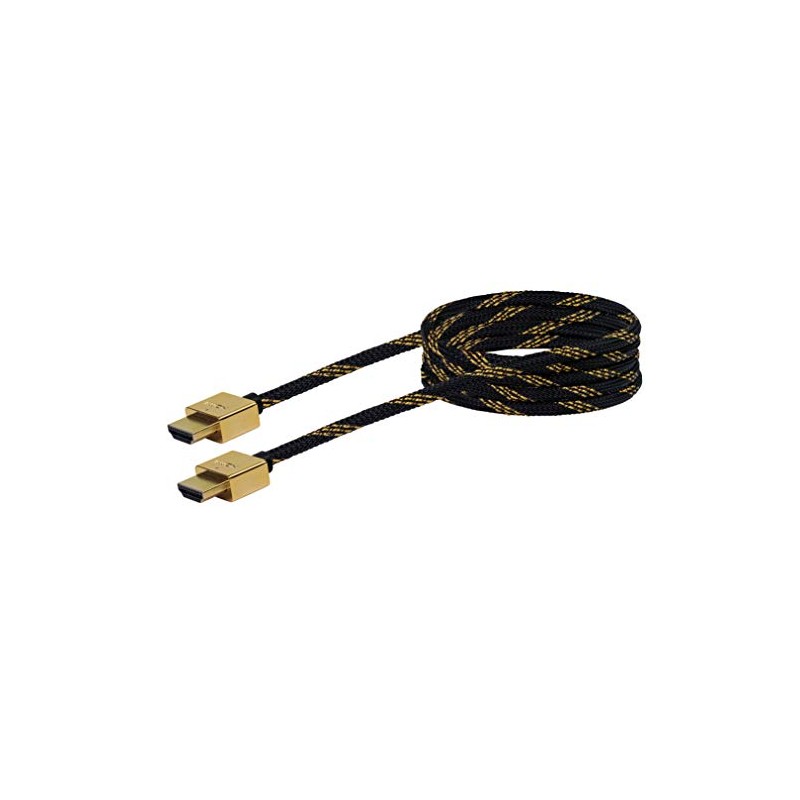 Schwaiger GmbH -HDMSL15 531- High-Speed-HDMI-Kabel mit Ethernet/ 1,5m/ schwarz-Gold/HDMI Stecker