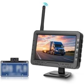 4.3 Inch Wireless Backup Camera for Car- License Plate Reverse Camera, DIY Guide Lines, Night Vision, IP68 Waterproof, Wide Angle, Image Flip, Rear View Camera for Truck Trailer RV Pickup SUV Camper