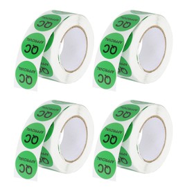 PATIKIL 1" QC Approval Labels, 4 Roll/2000 Pcs Inventory Quality Control Stickers Round Warehouse Management Organization Labels for Shipping Manufacturing Inspection, Green