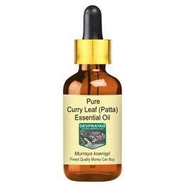 Devprayag Pure Curry Leaf (Patta) Essential Oil (Murraya koenigii) with Glass Dropper Natural Therapeutic Grade Steam Distilled 10ml (0.33 oz)