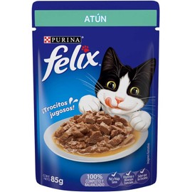 Purina Felix Pouches Alimento Húmedo Sabor Atun, Paquete con 24 Pzas de 85g