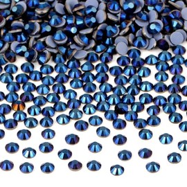 Bymitel Hotfix Crystal Rhinestones Round Gems Iron on DIY Jewelry Making Flat Back for Crafts,Mine Blue, 3.8mm(SS16/2880pcs)