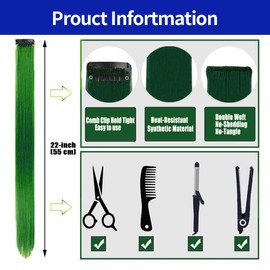 OUDQFCJ 16 Stück Hitzebeständige Haarverlängerung Clips für Frauen, Mädchen und Kinder, Party- und Festival-Dekoration(Vier Farben)