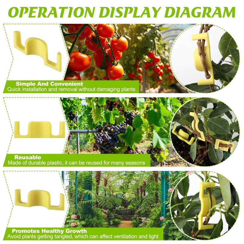 Feekoon 40 Pack Universal LST Plant Training Clips Reusable Low