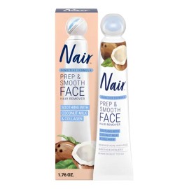 Nair Crema Exfoliante Para Depilación Facial Para Mujeres, S