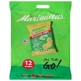 Mariquitas Classic Lime Plantain Chips, 12 Singles Bags ( 1 oz.(28.3g)
