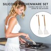 Hefild Silicone Cooking Utensils with Wooden Handles, 4-Piece Set and