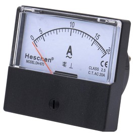 Heschen Rectangle Panel Mounted Current Meter Ammeter Tester DH-670 AC 0-20A Class 2.5 CE listed