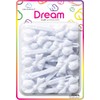 Dream World Self Hinge Barrette Soft Ribbon White 28 Piece