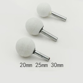 10PCS Ball Grinding Bit 6mm x 25mm Mounted Points Grinding Wheel Head White Corundum Sphere Rotary Burrs for Ceramic Stone Metal DIY Sanding