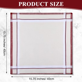 24 Pcs Soft Cotton Men's Handkerchief Plaid Handkerchiefs for Men 16 Inch Pocket Square Gift Set for Father Husband Boyfriend(Cute)