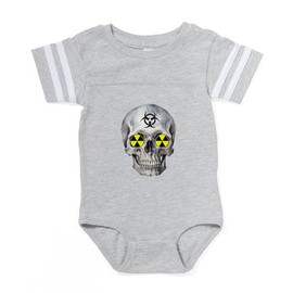 CafePress Scary Biohazard Radioactive Skull Anti Nuclear Cute Infant Baby Football Bodysuit