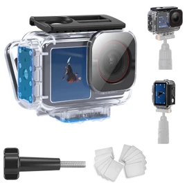 REYGEAK Waterproof Case for Osmo Action 5 Pro/Action4/3, 40M Diving Protective Case for DJI Osmo Action 4/3 Action 5/4/3 Magnetic Adapter Holder, Anti-Fog Film