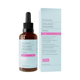 Dr. Severin 2,5% Collagen Hyaluron Serum Ultra 50 ml I Gesichtsserum mit Meereskollagen, Hyaluron, Vitamin E und Phytodermina Lifting I Anti-Aging, Straffend I für alle Hauttypen I Vegan