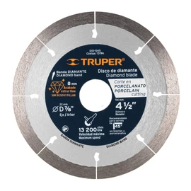 Truper DID-545, Disco de diamante de 4-1/2" x 1.3 mm corte de porcelanato