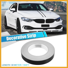 Partuto 0.8" Width 164ft Decorative Strips Waterproof Reflective Tape Sticker Warning Tape Black for Car Motorcycle Replacement