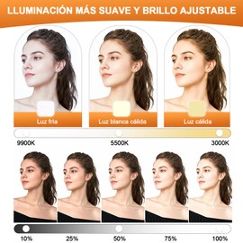 FURRIFIC Luz de Relleno Portátil, Luz Selfie con 3 Modos de Iluminación, Aro de Luz 3000K-9900K, con 3 Tipos de Pinza Ajustable, Luz de Relleno para TIK TOK, Fotografía, Videollamadas en Vivo