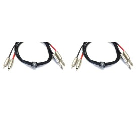 CedarsLink 2 PACK 6' FT FOOT FEET Dual Patch 1/4" MALE TO RCA SPEAKER CABLE cords DJ PA