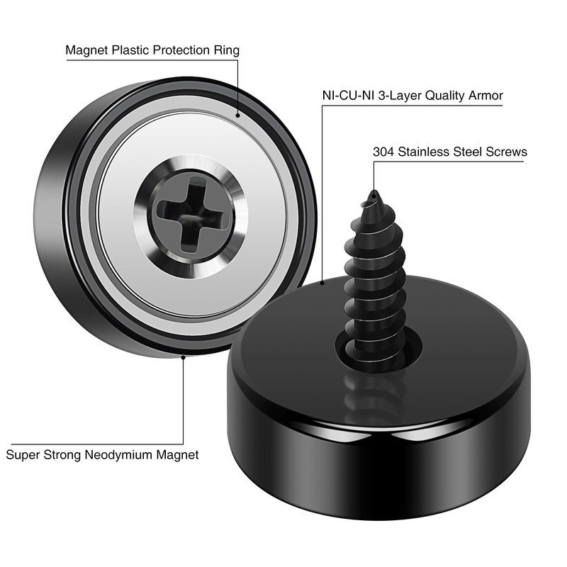 Wukong 10 Pieces Black Magnets 20 X 7 mm Force